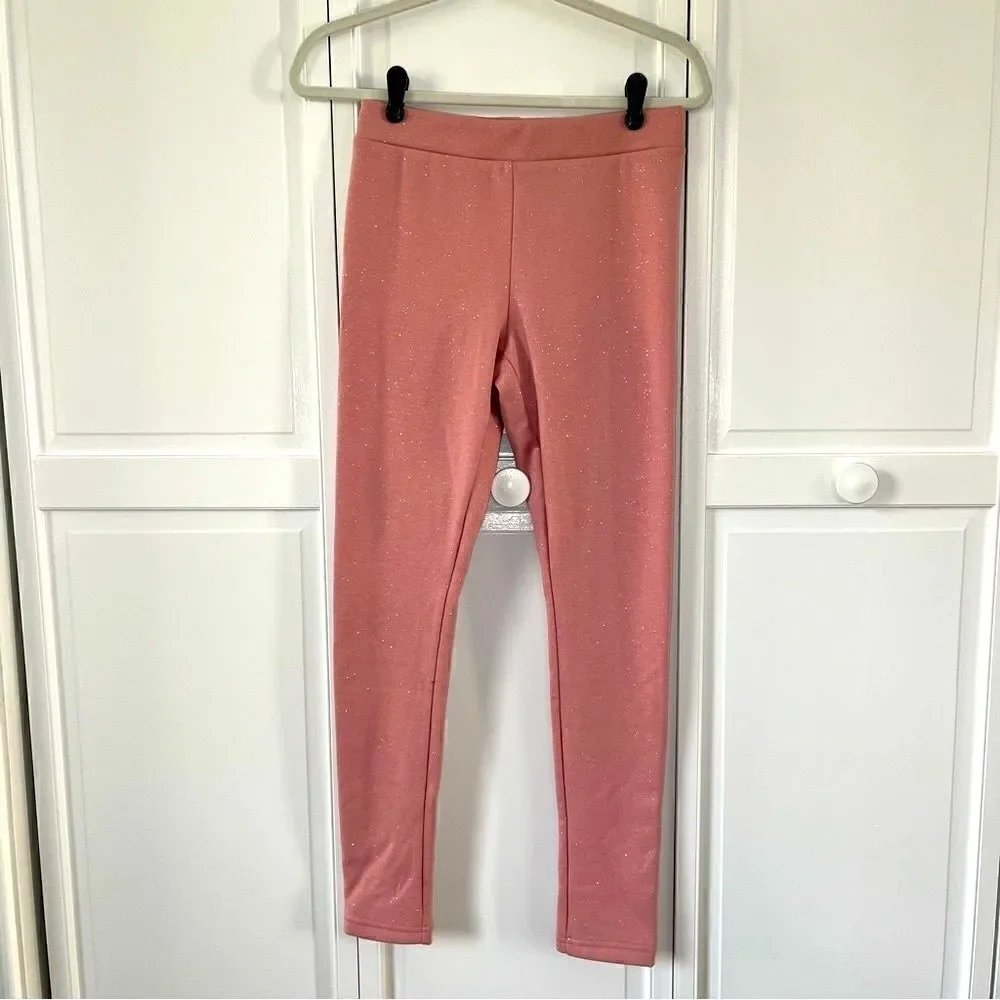 NEW Old Navy Soft and Cozy Lined Glitter Pink Paradigm Leggings Size XXL 18